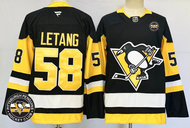 Men Pittsburgh Penguins #58 Letang Black Fanatics 2025 NHL Jersey style 2->pittsburgh penguins->NHL Jersey